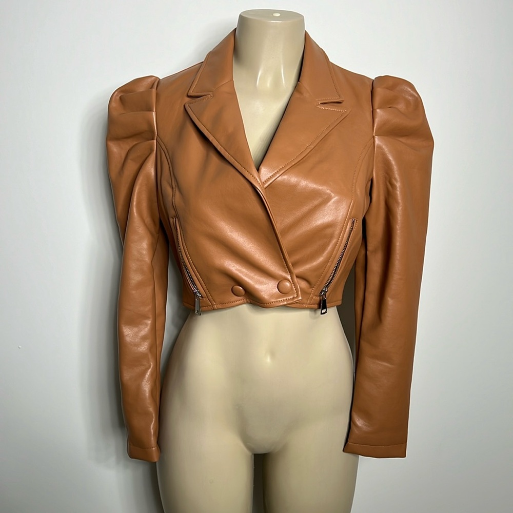 Akira small brown leather jacket. Brand new never worn but no tag.